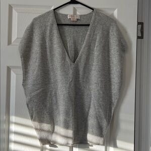 Michael Kors Light Gray Cashmere V-Neck Sweater